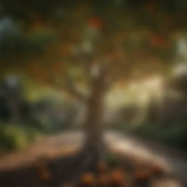 Flourishing Persimmon Tree A flourishing persimmon tree in a Houston garden