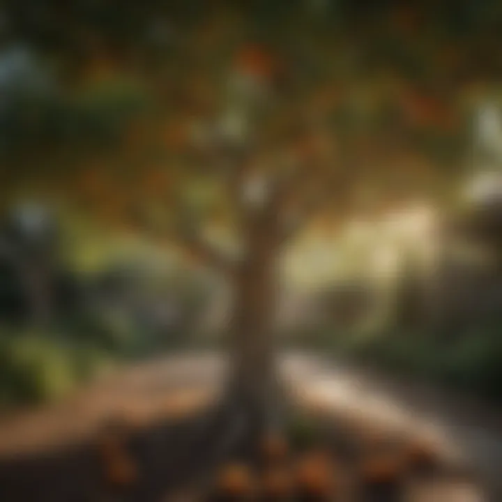 Flourishing Persimmon Tree A flourishing persimmon tree in a Houston garden