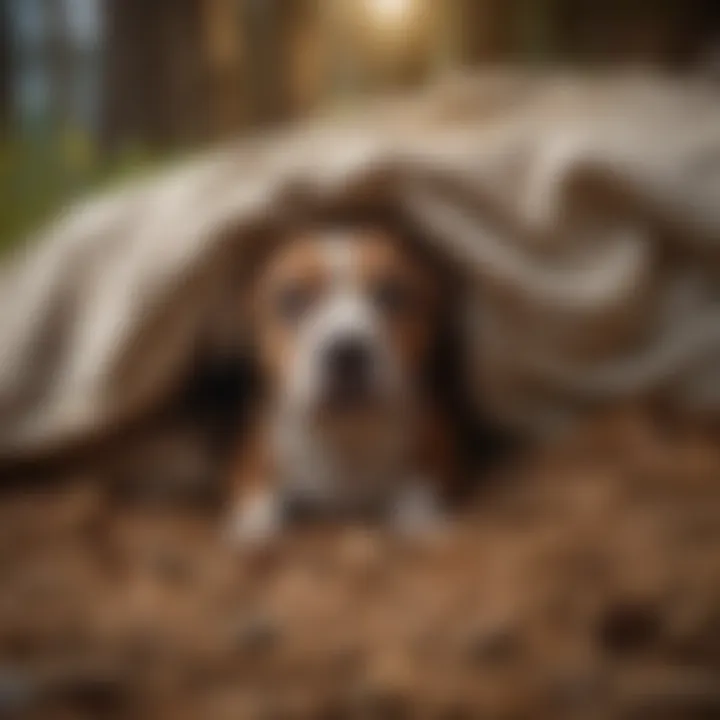 Tick hiding in pet bedding