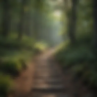 Serene Forest Pathway at Deep Creek Lake A tranquil forest path inviting hikers to explore