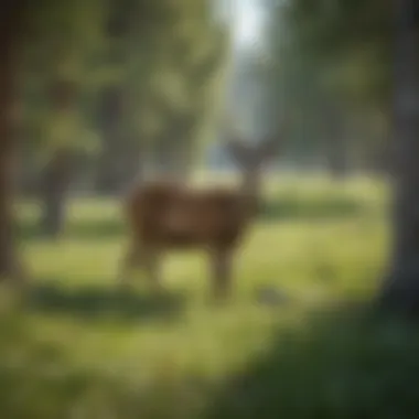 Deer grazing peacefully in the meadows of Challis, Idaho