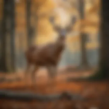 Graceful Deer Amongst the Wilderness Deer Roaming Freely in Fallen Leaf Campsite