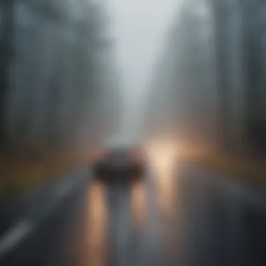Hazards of Driving in Dense Fog Visibility reduced due to dense fog on a highway