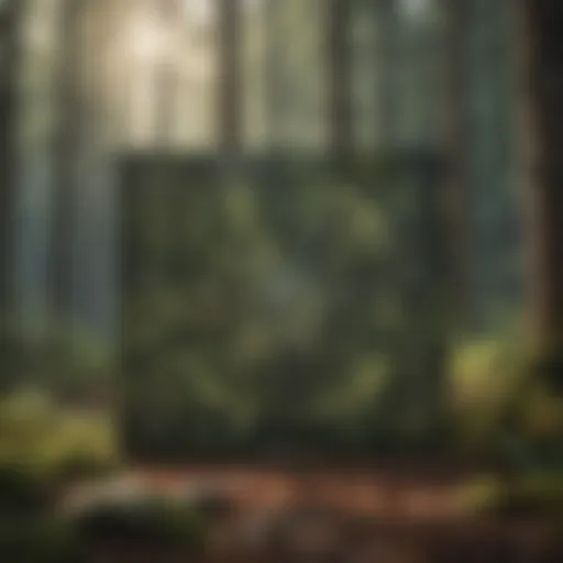 Illustration depicting a detailed risk assessment matrix in a forest setting