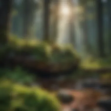 Diverse flora and fauna in American forest