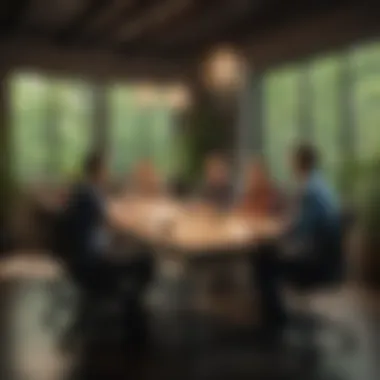 Inclusive Work Environment: Team Collaboration Diverse group of professionals collaborating in an office setting