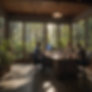 Diverse professionals collaborating in a Sonora City office