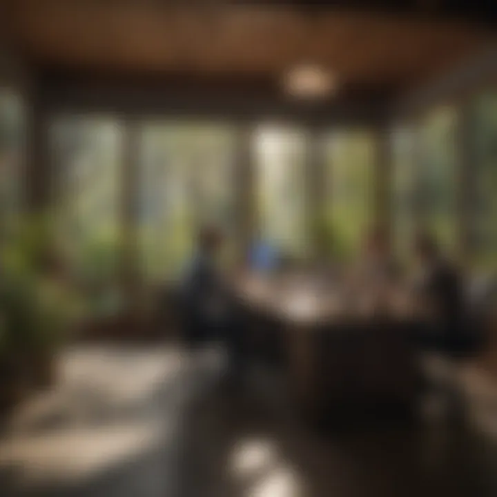 Diverse professionals collaborating in a Sonora City office