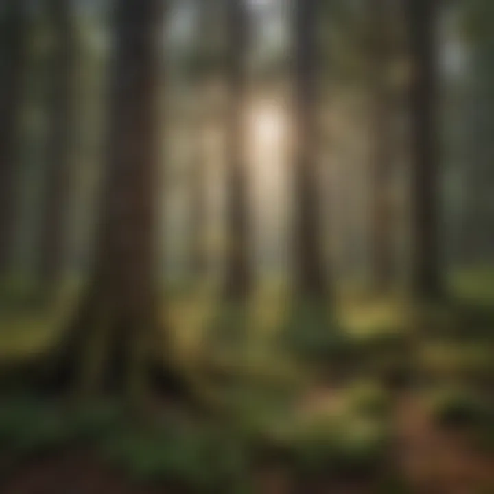 Diverse array of tree species in an American forest