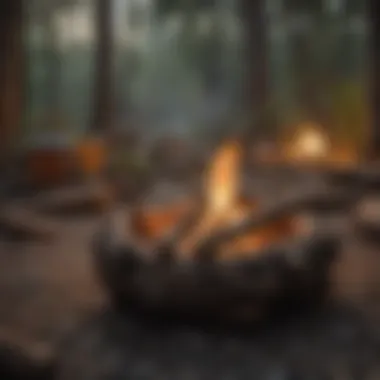 Campfire Setting at Driftwood Camp A tranquil campfire setting at Driftwood Camp promoting community and education
