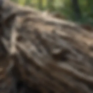 Close-up of Driftwood Texture A close-up of driftwood highlighting its texture and ecological significance