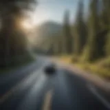 A serene highway scene showcasing safe driving conditions with clear signage.