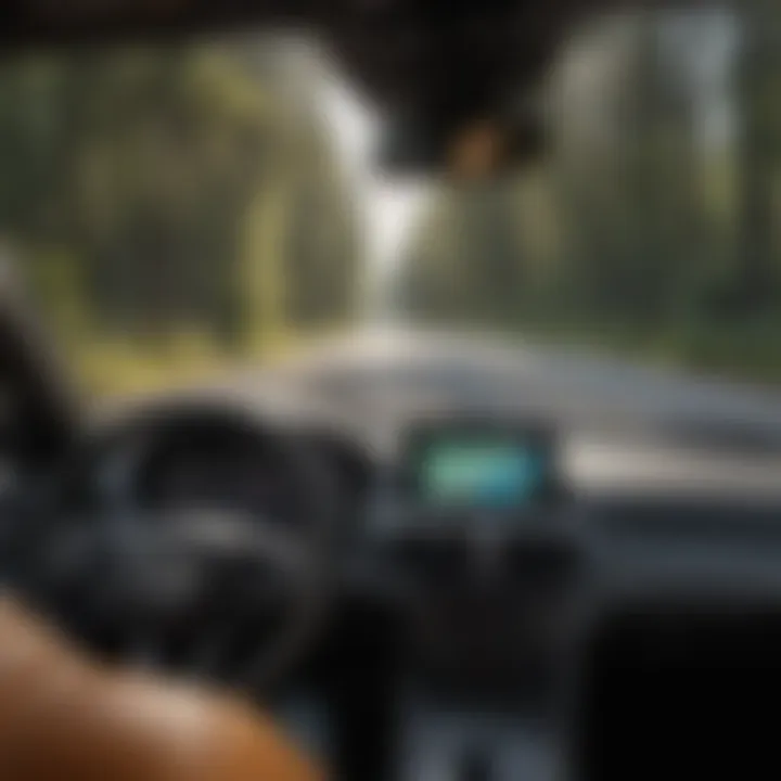 Innovative Safety Technology An advanced dashboard displaying navigation and safety technology features.