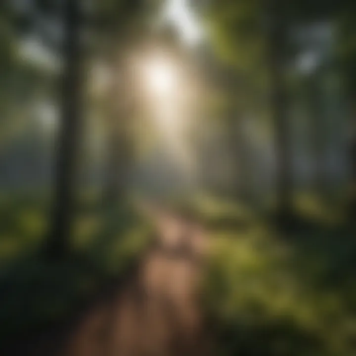 Drone flying over a lush forest canopy