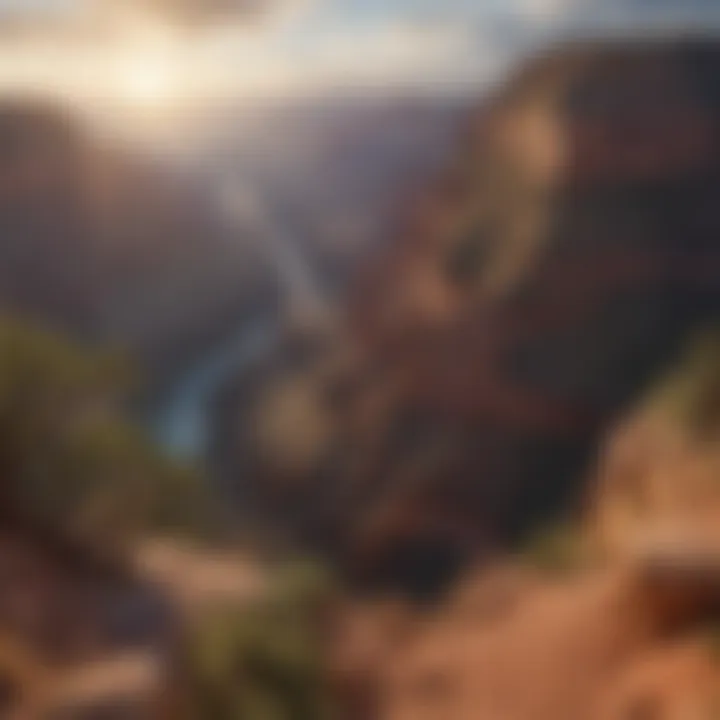 A panoramic view showcasing the vastness of the Grand Canyon