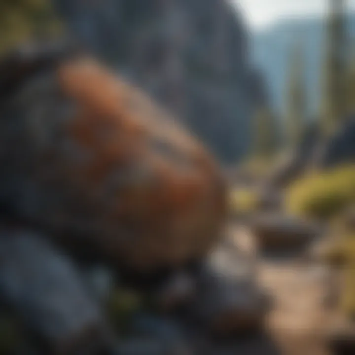 Close-up of volcanic rock formations within the Eagle Creek Caldera