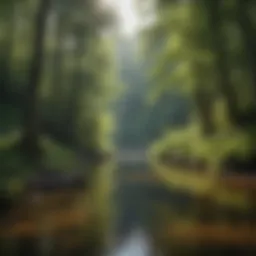 Panoramic view of Eagle Creek State Park showcasing lush greenery and serene waters