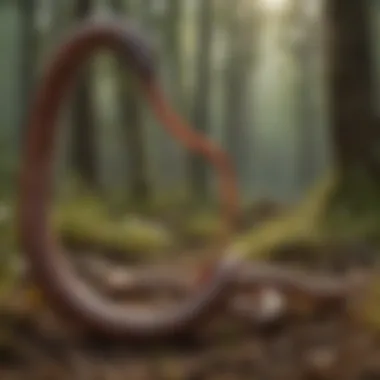 Courtship Rituals of Earthworms Illustration showing earthworm mating behavior