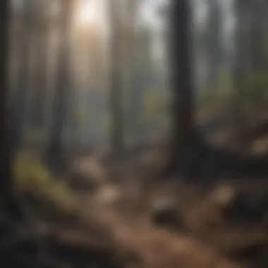 Regrowth of vegetation in the burn area highlighting ecological recovery