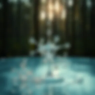 Chlorine molecules in water