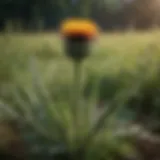 Organic herbicide with thistle plant icon