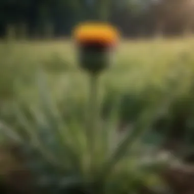 Organic herbicide with thistle plant icon