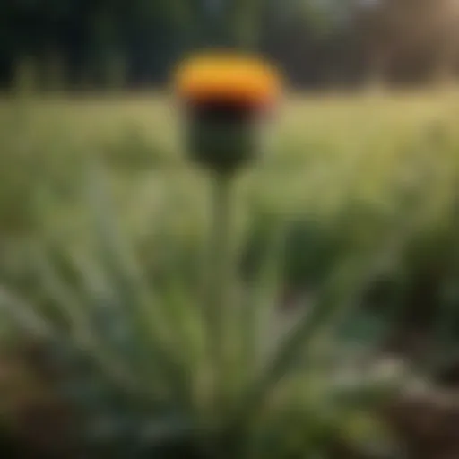 Organic herbicide with thistle plant icon