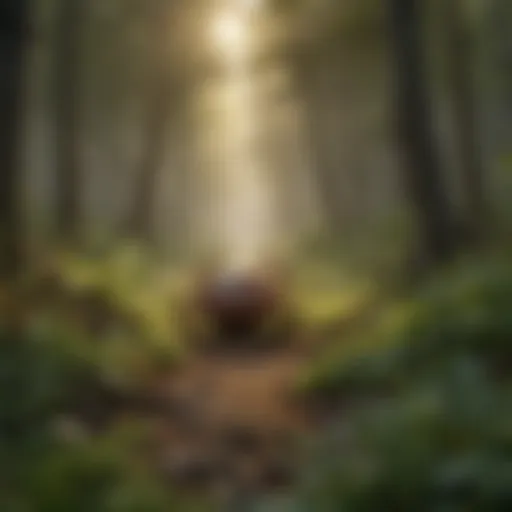 Illustration of a lush forest with tick habitats