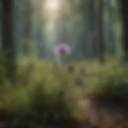 Thistle Weed Infestation in Forest