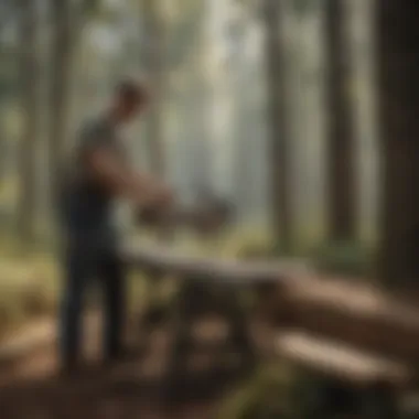 Efficient woodcutting with a one man crosscut saw