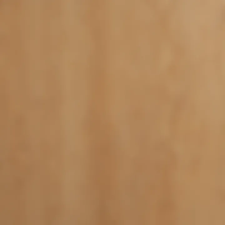Detailed view of eighth inch plywood texture and grain.