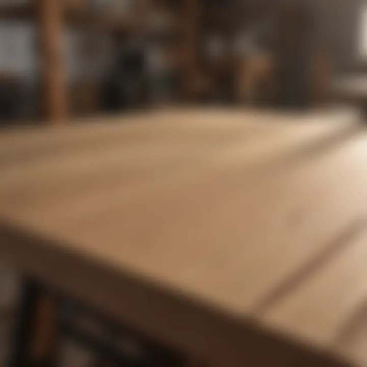 Eighth inch plywood sheets organized in a workshop.