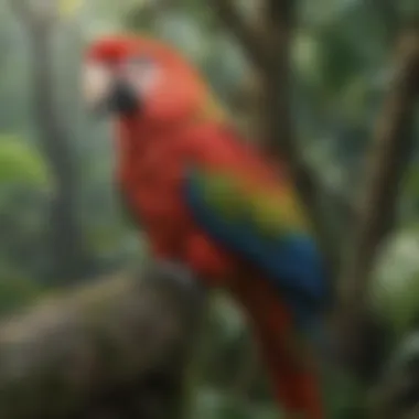 Colorful Parrots in El Yunque Rainforest