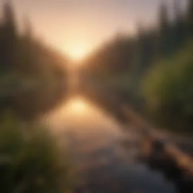 Elegantly Crafted Fishing Rod against Sunset