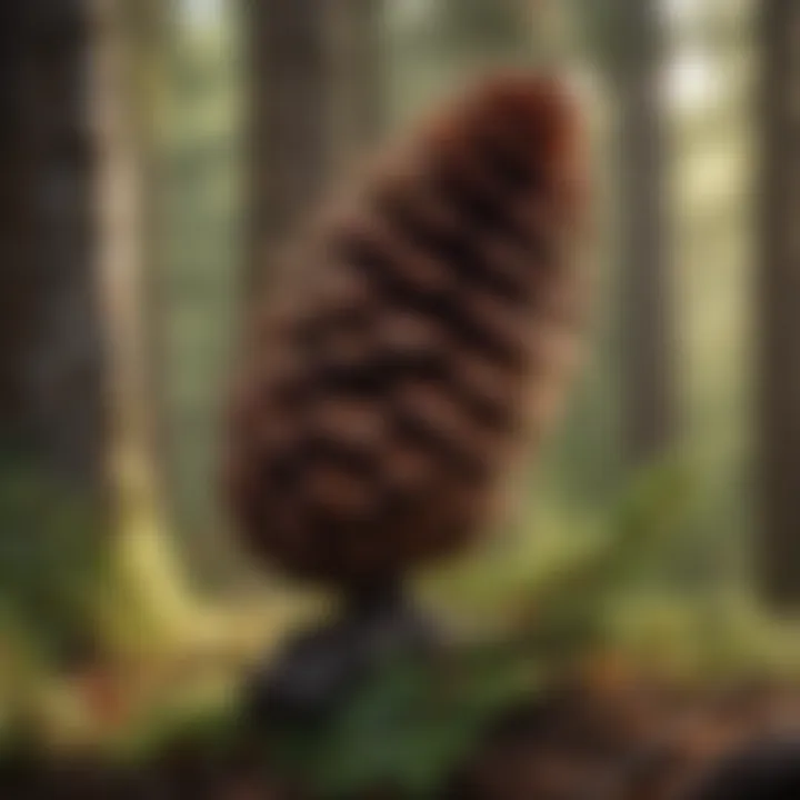 Elegant Pine Cone Sculpture Display