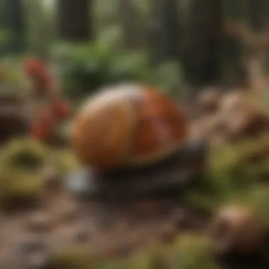 Revealing the Beauty of Terrestrial Snail Shells Elegant Terrestrial Snail Showing Vibrant Shell Patterns