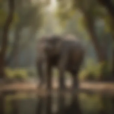 Asian Elephant by Serene Waterhole