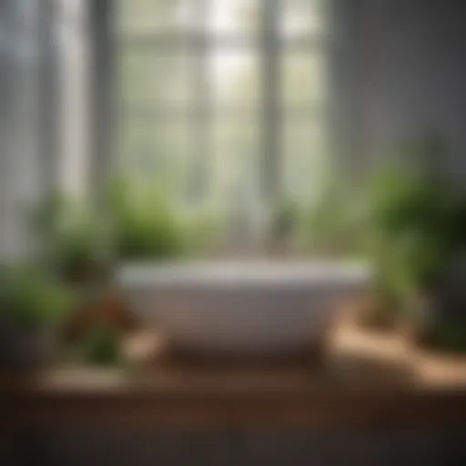 Fresh herbs in a bathroom setting