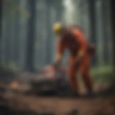 Rapid Response Expertise Fireline medic providing emergency care in a wildfire