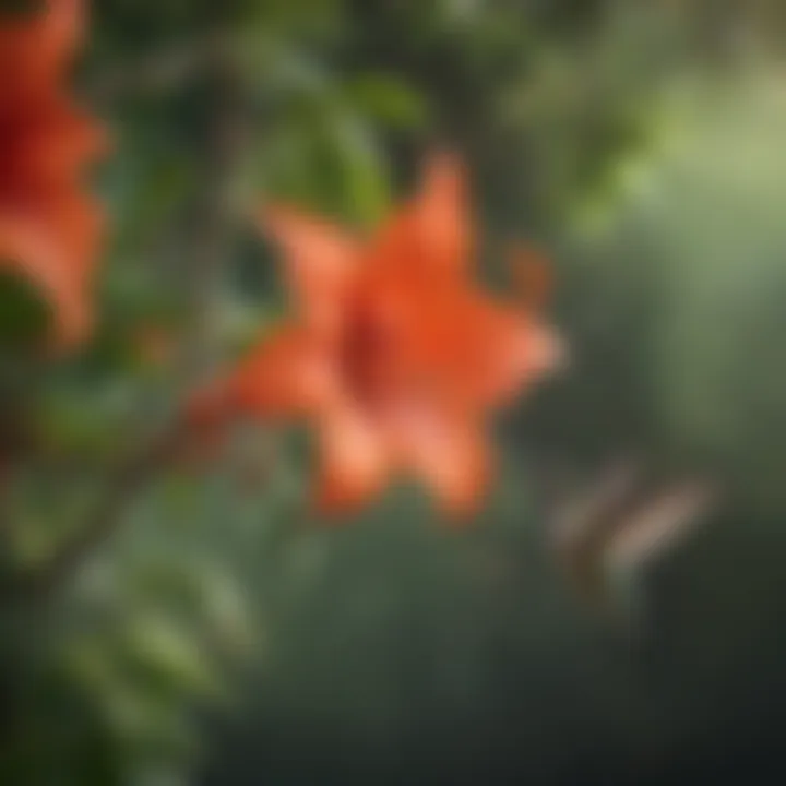 Enchanting Trumpet Vine Hummingbird Flower