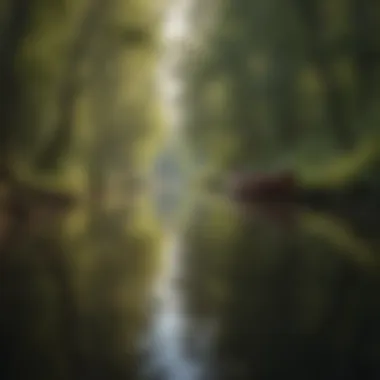An abstract depiction of serene waterways reflecting the beauty of nature