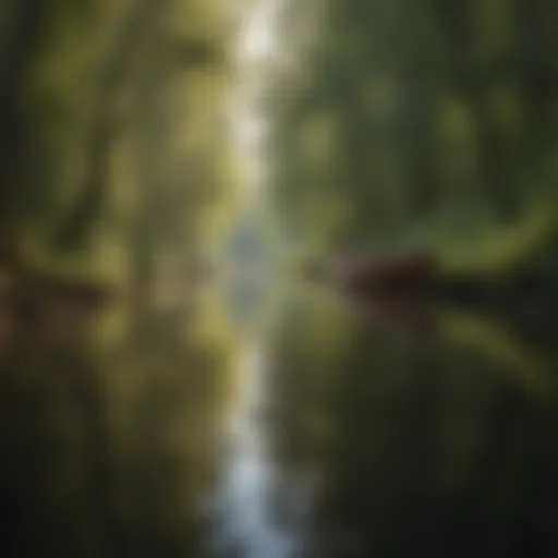 An abstract depiction of serene waterways reflecting the beauty of nature