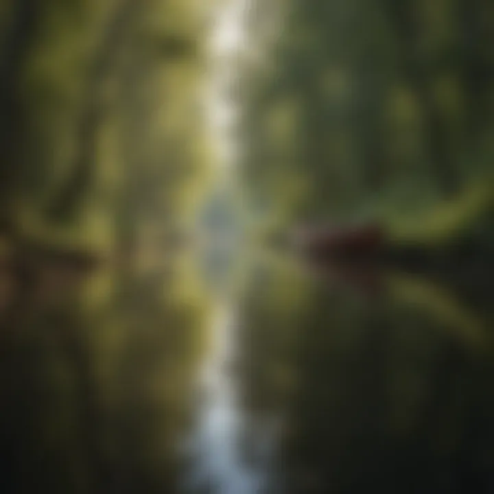 An abstract depiction of serene waterways reflecting the beauty of nature