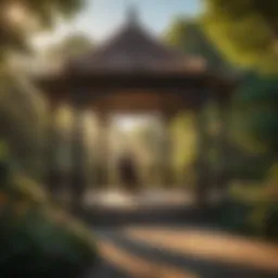 Elegant romance in garden gazebo