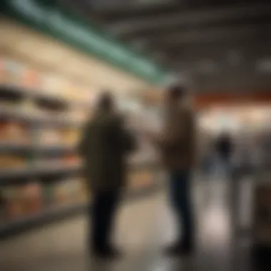 In-depth Conversations at Bi Mart Customers engaging with knowledgeable staff at Bi Mart