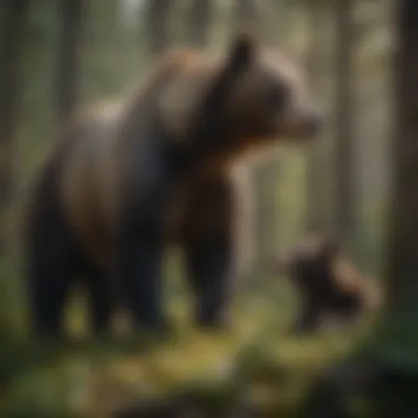 Bear and ranger in harmonious coexistence