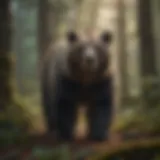Majestic bear in lush forest setting