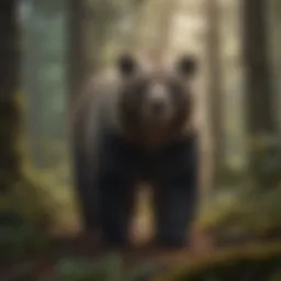 Majestic bear in lush forest setting