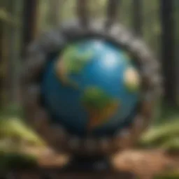 Illustration of a globe surrounded by gears symbolizing interconnectedness and adaptation