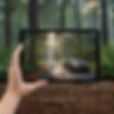 Tablet illustrating geofencing technology